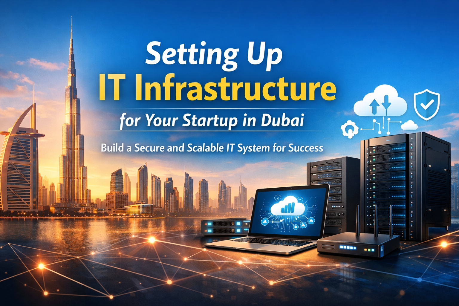 Setting Up IT Infrastructure for Your Startup in Dubai. Learn about smart planning, budgeting, network setup, data protection, and expert IT support for business growth.